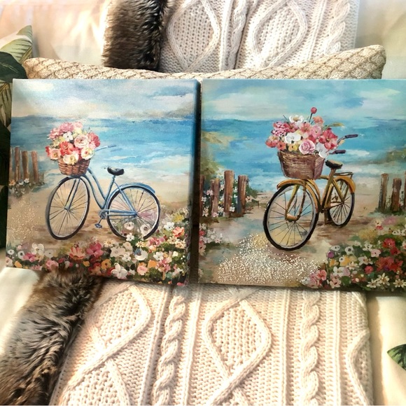 NIP Sweet Vintage Beach Cruiser Bicycle Wicker Basket - Picture 3 of 6